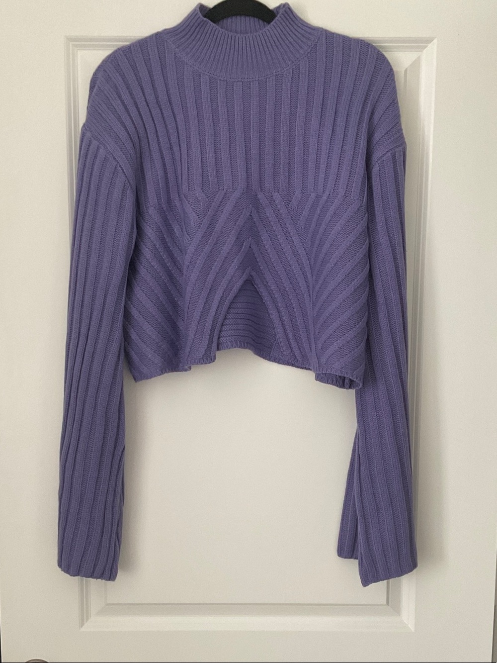 Fashion Nova Lilac Cropped Ribbed Cowl Sweater
